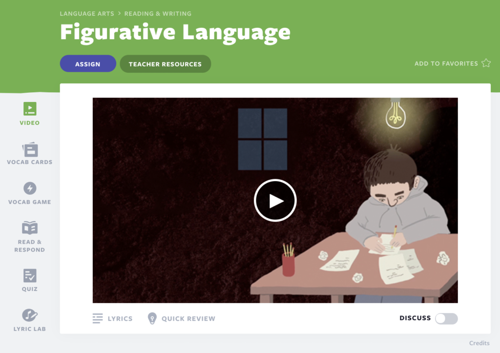 Figurative Language Flocabulary lesson