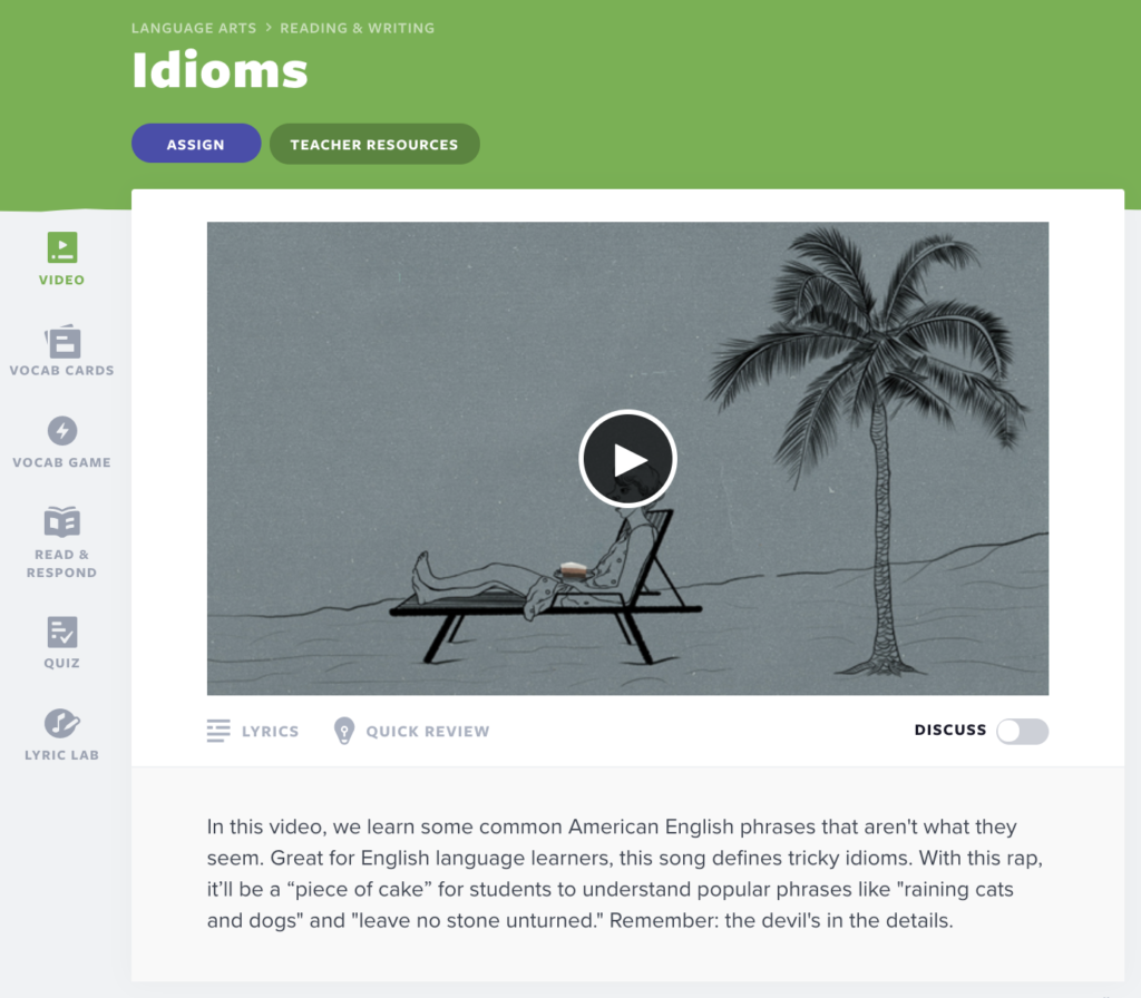 Idioms lesson