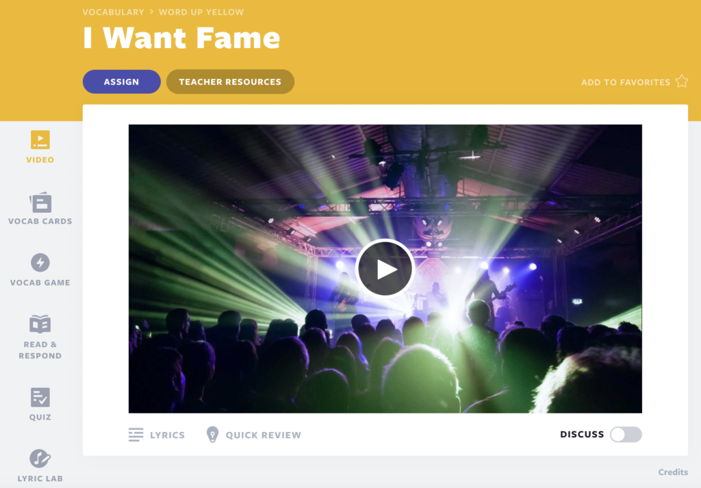 I Want Fame video lesson first day of school activities