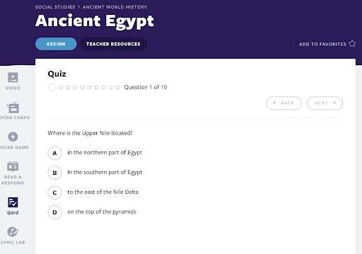 Ancient Egypt Quiz activity