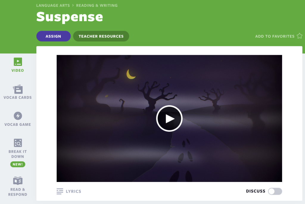 Suspense Flocabulary lesson cover