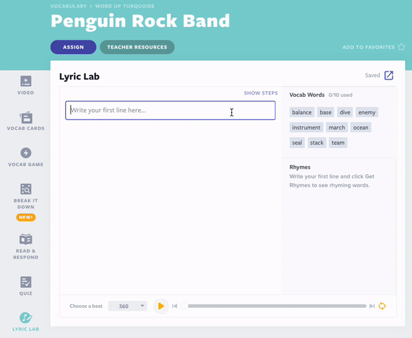 Lyric Lab for mnemonic strategies