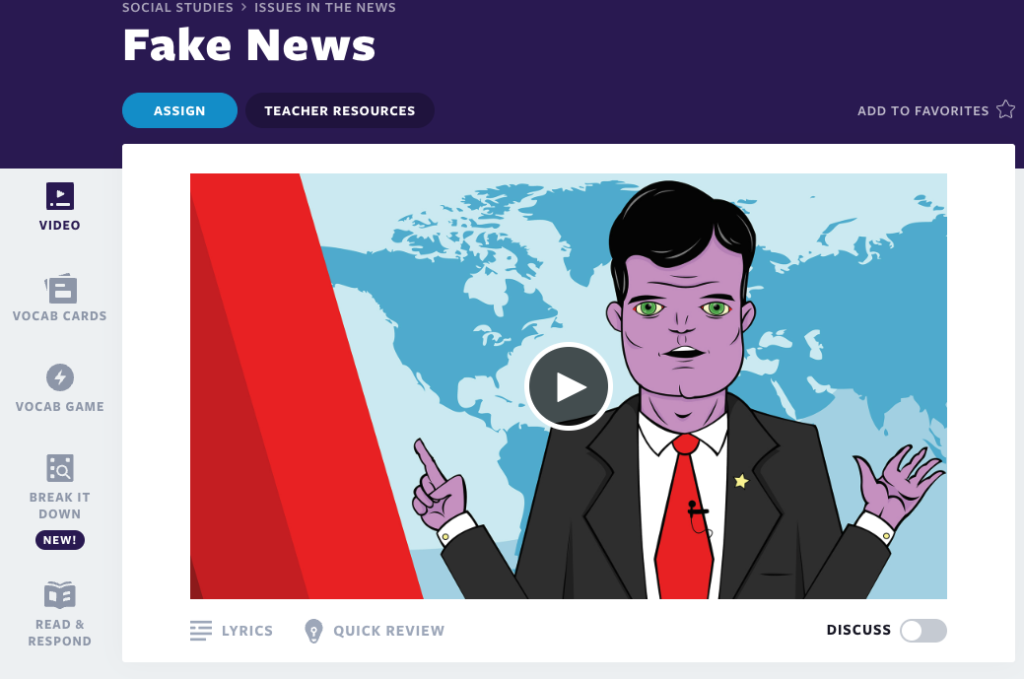 Media literacy video about Fake News