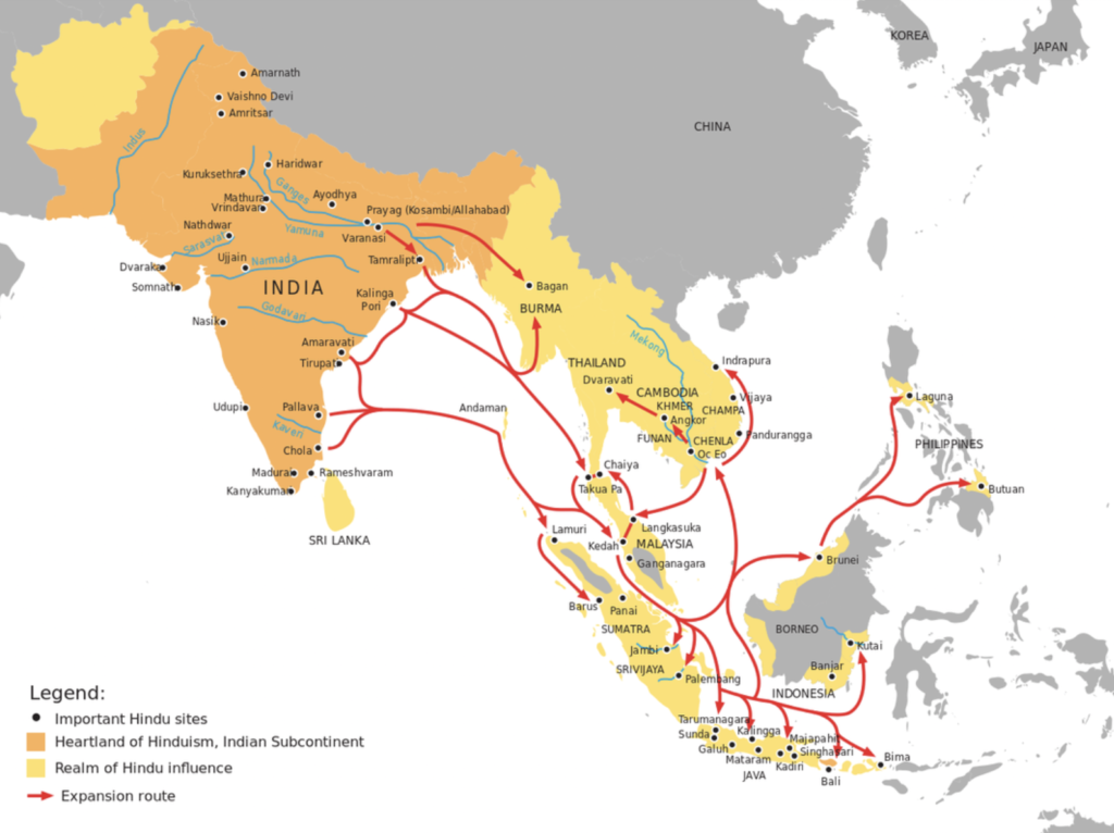 Hinduism and Buddhism India map