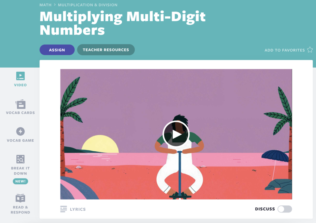 Multiplying Multi-Digit Numbers lesson