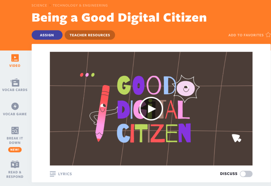 Being a Good Digital Citizen lesson