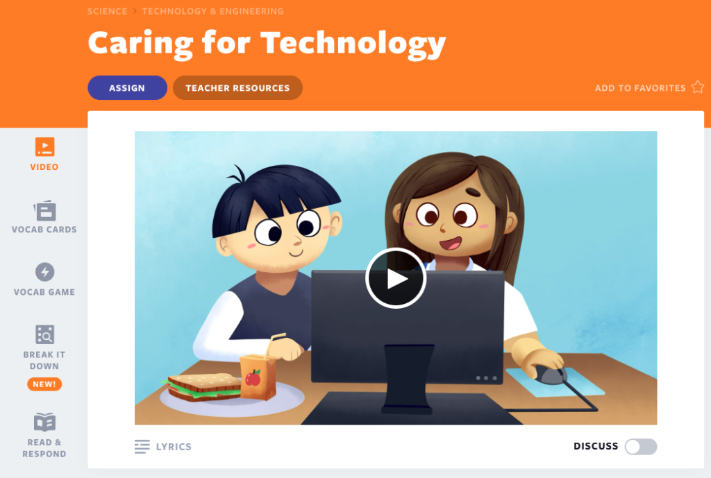 Caring for Technology lesson