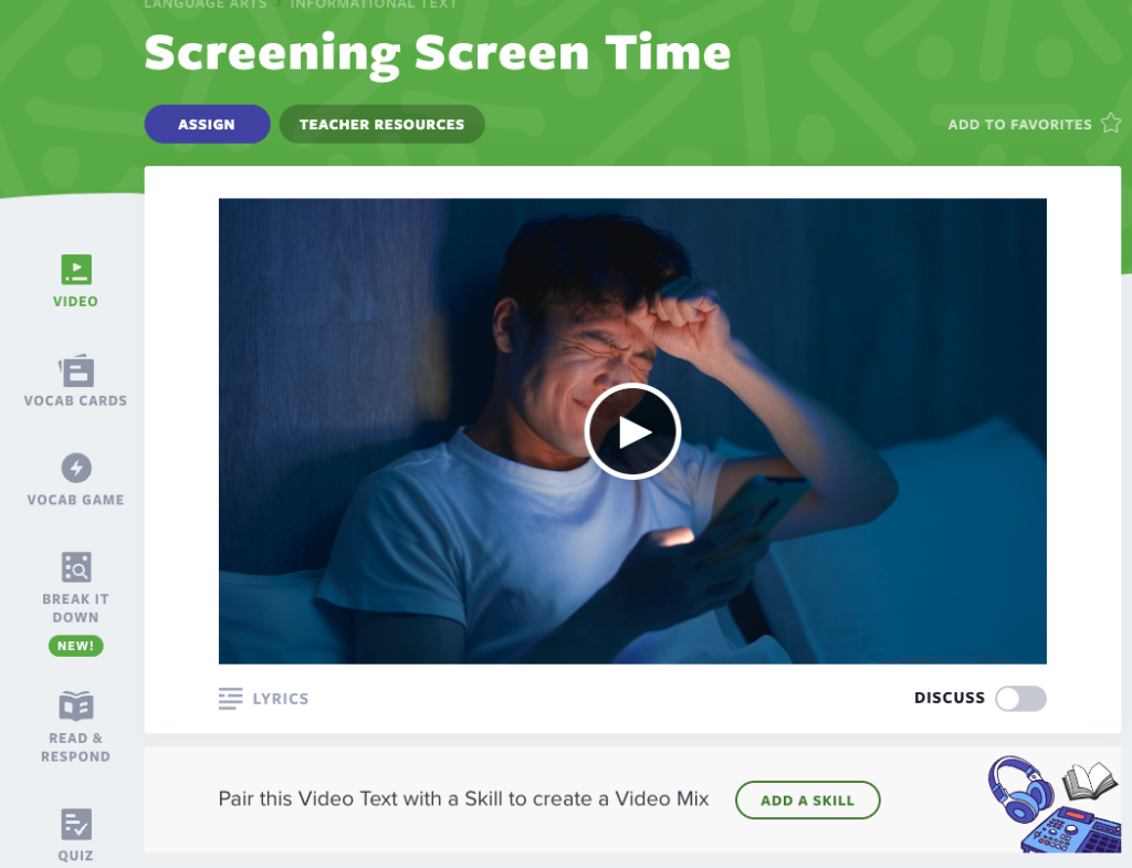 Screening Screen Time lesson