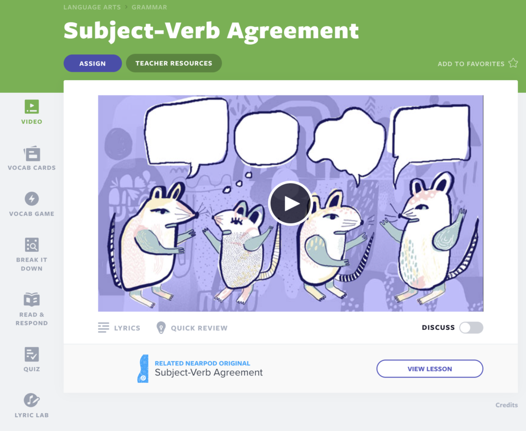 Subject-Verb Agreement lesson