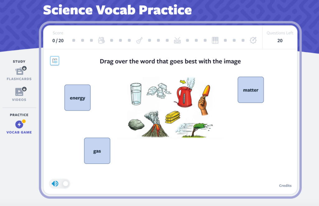 Science Vocab Practice Sets example